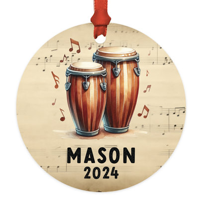 Ornement de Noël personnalisé en métal Congas pour conguero ou conga