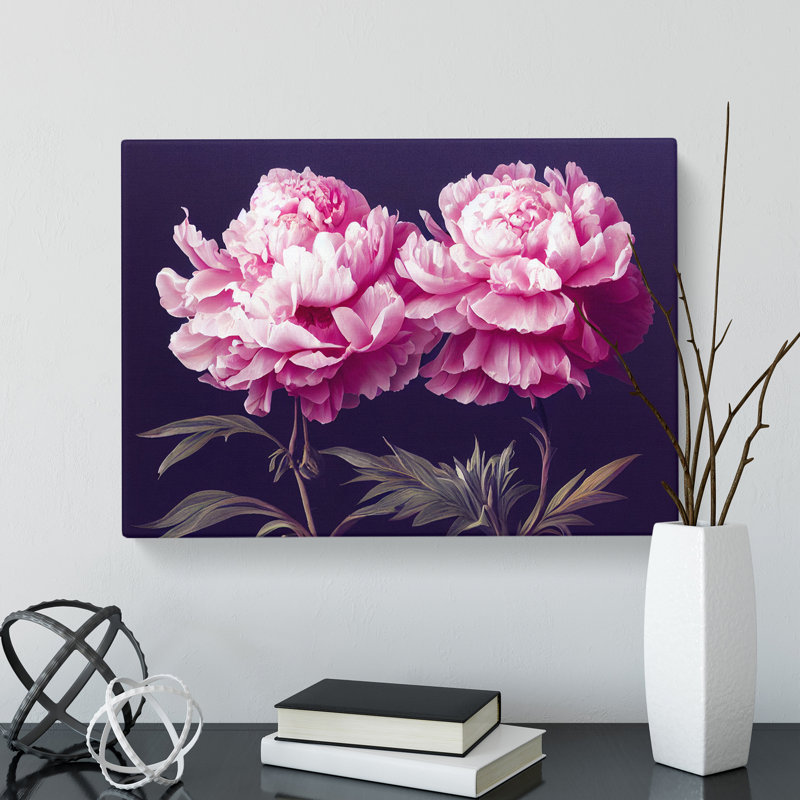 Splendorous Peony Flowers - Wrapped Canvas, 35cm H x 50cm W
