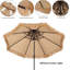 Parasol de patio à énergie solaire 9 pi - 32 lumières DEL intégrées, autonomie de 6 à 7 heures, conception de chaume tropical, cadre en acier antirouille, réglage de l'inclinaison, parfait pour le bar Tiki, la plage, la cour