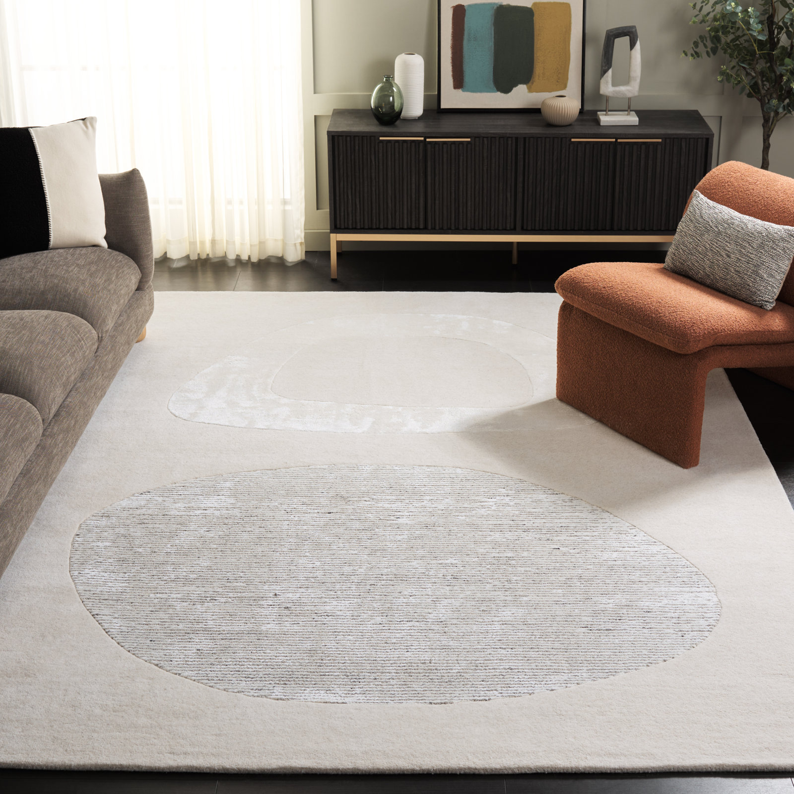Mullen Hand-Tufted Abstract Rug, Rectangle 6' x 9'
