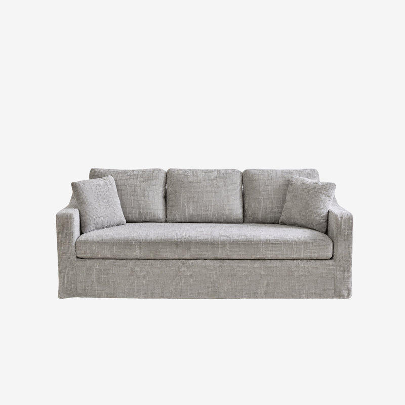 Canapé l 84 po à 3 sièges avec 2 coussins, Gris