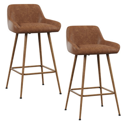 Tabouret de comptoir rembourré avec structure en métal