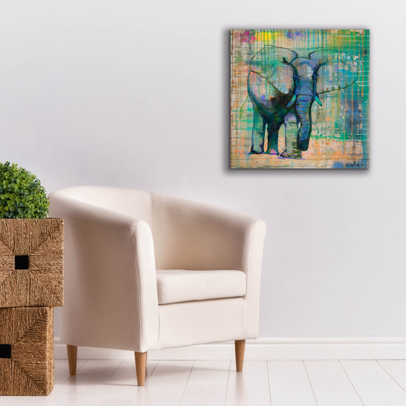 «Elephant In Charge» par Zwart, H 26 po x l 26 po x P 1,5 po