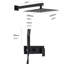 Dispositifs de douche noir mat - fixation murale, pomme de pluie de 10 po, douchette avec tuyau, bec pivotant, ensemble de salle de bain résidentiel, installation facile à la main, débit réglable