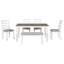 Ensemble de table de salle à manger de style rustique 6 pièces TREXM avec 4 chaises rembourrées et un banc (brun et blanc délavé)