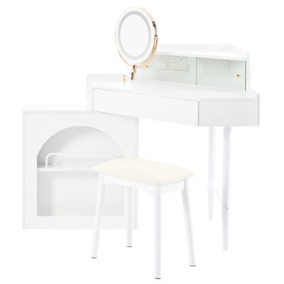 Meuble-lavabo de coin avec miroir et lumières DEL
