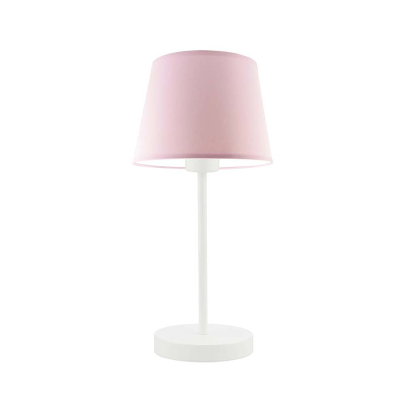 Arsens Metal Table Lamp, Light Pink, White