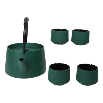 Ensemble de théière en fonte Green Modern