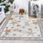 Bergvin Star Gazer Geometric Machine-Washable Ivory/Blue/Orange Rug-615309240