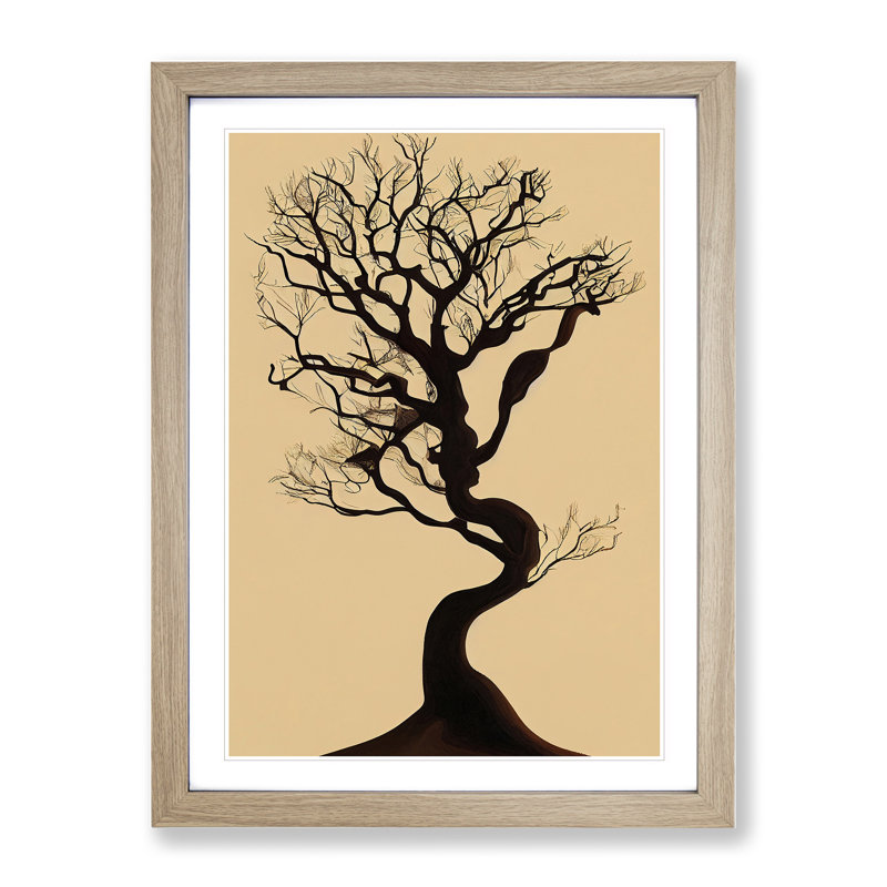 XV1022-4608X The Solo Tree No.2 - Single Picture Frame Print, 46cm H x 34cm W x 2cm D, Oak