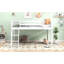 Lit mezzanine simple blanc avec - Lit en bois bas à capacité de charge élevée, blanc, flexible-1269317586-1269317587
