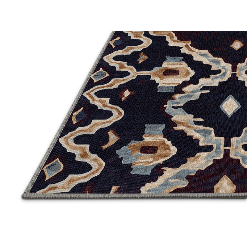 Machine Washable Purple Area Rug, Rectangle 7' x 9'