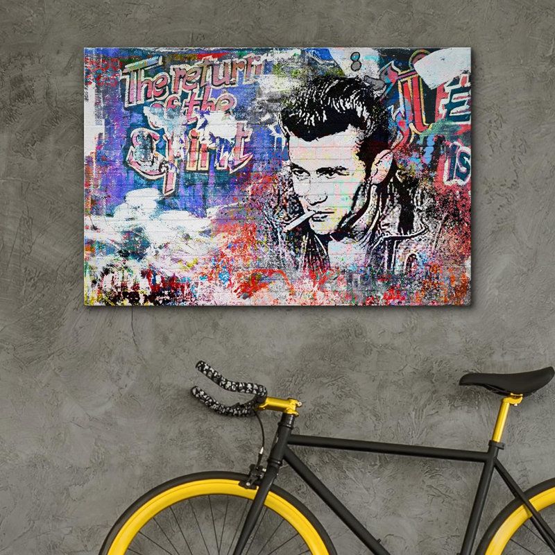 Multicolore multicolore sur toile, Toile tendue, H 32 po x l 48 po x P 1,5 po
