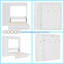 Lit escamotable double en bois avec tablettes, garde-robe et lumières DEL (blanc)-1252251683