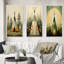 «Green Native Tipi Serenity In Nature», 3 pièces sur toile-1579907847-1579907846