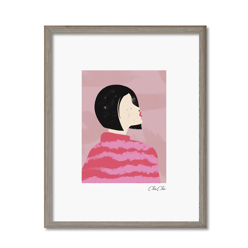 «Women Of The World VIII» par Chichi Decor, H 48 po x l 32 po, Papier avec cadre brun, Blanc