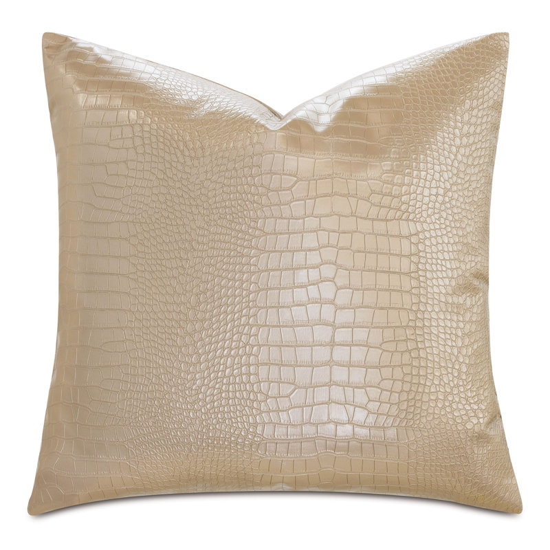 Tegu Square Pillow Cover & Insert, 24"H x 24"W, Gold
