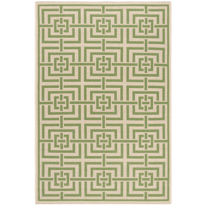 Dubay Hooked Indoor/ Outdoor Cream/Olive Rug, Rectangle 122 x 183 cm
