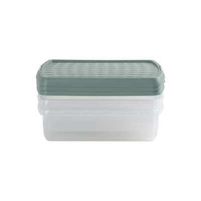 Wham Clip 8.5L Rectangular Plastic Storage Boxes with Secure Clip Lock Lids. L:39 x W:29 x H:10.5cm Clear/Stone/Slate Grey