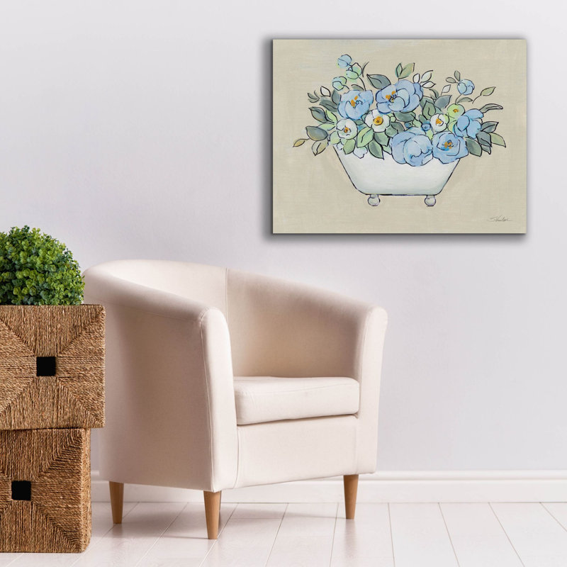  «Floral Tub 1» par Silvia Vassileva, art mural sur toile, 34 po x 26 po, H 26 po x l 34 po