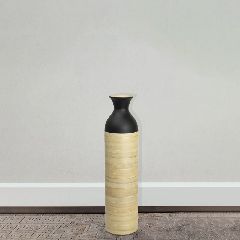 Hauts vases de plancher en bambou Dylon, H 31 po x l 8 po x P 8 po, Naturel, 1