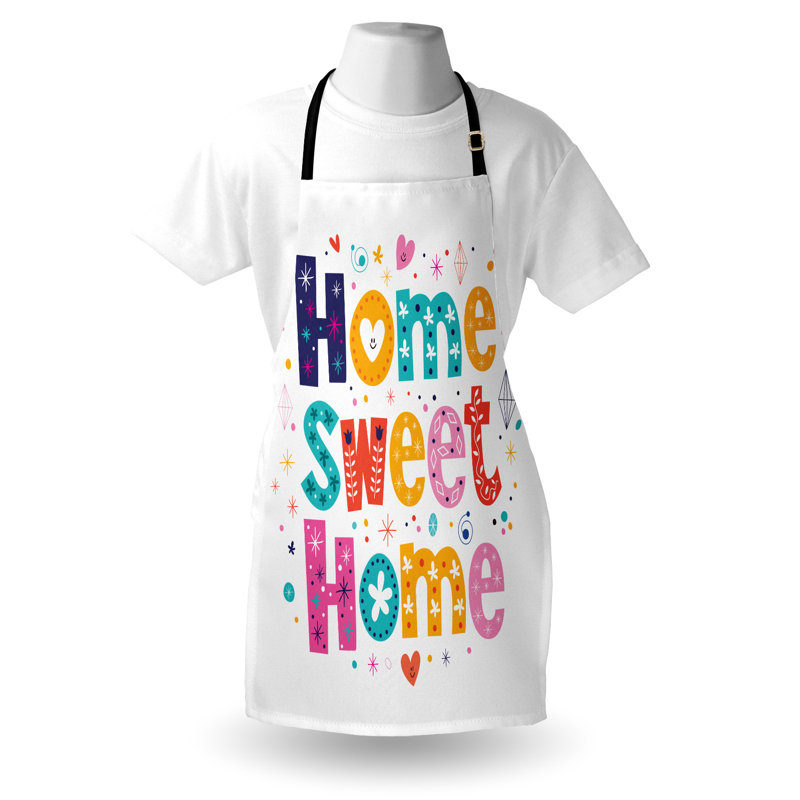 Multicolore East Urban Home Saying tablier unisexe, phrase typographique, taille adulte