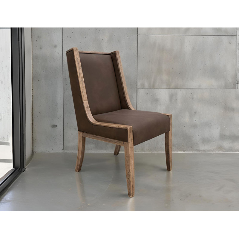 Chaise rustique rembourrée, Brun
