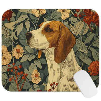 Animals William Morris Dog XVIII Cottage Gaming Cute Office Laptop Desk Pad Gift Mat Square Rectangle Non-Slip Mousepad