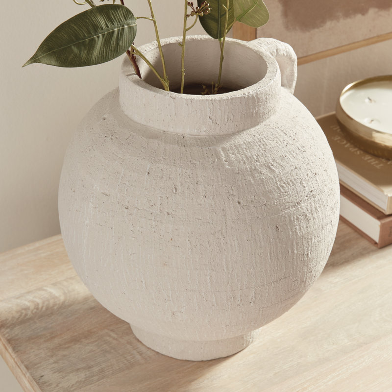 Gianna Handmade Terracotta Table Vase, 12" H x 11.25" W x 11.25" D