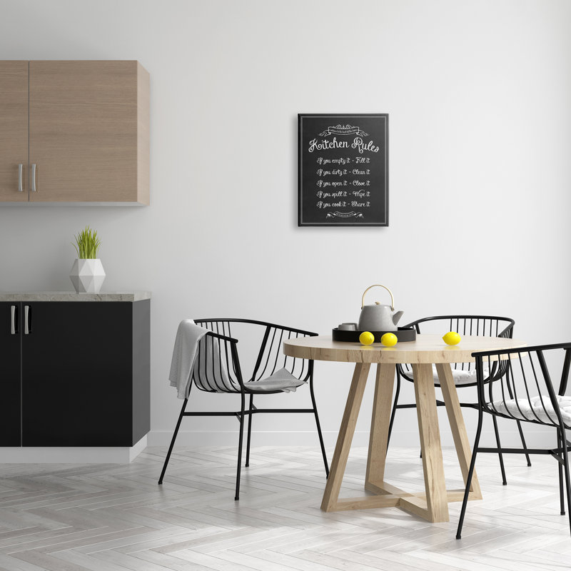 «Kitchen Rules Chalkboard», reproduction d'art textuel sur toile, H 20 po x l 16 po x P 0,5 po, Toile tendue