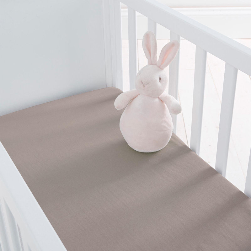 Fitted Sheet 2 Pack Full Cotton Anti Allergy Bed Cot Size Cover Bedding Set, Grey