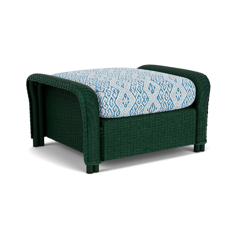 Reflections Outdoor Ottoman, White, Hickory