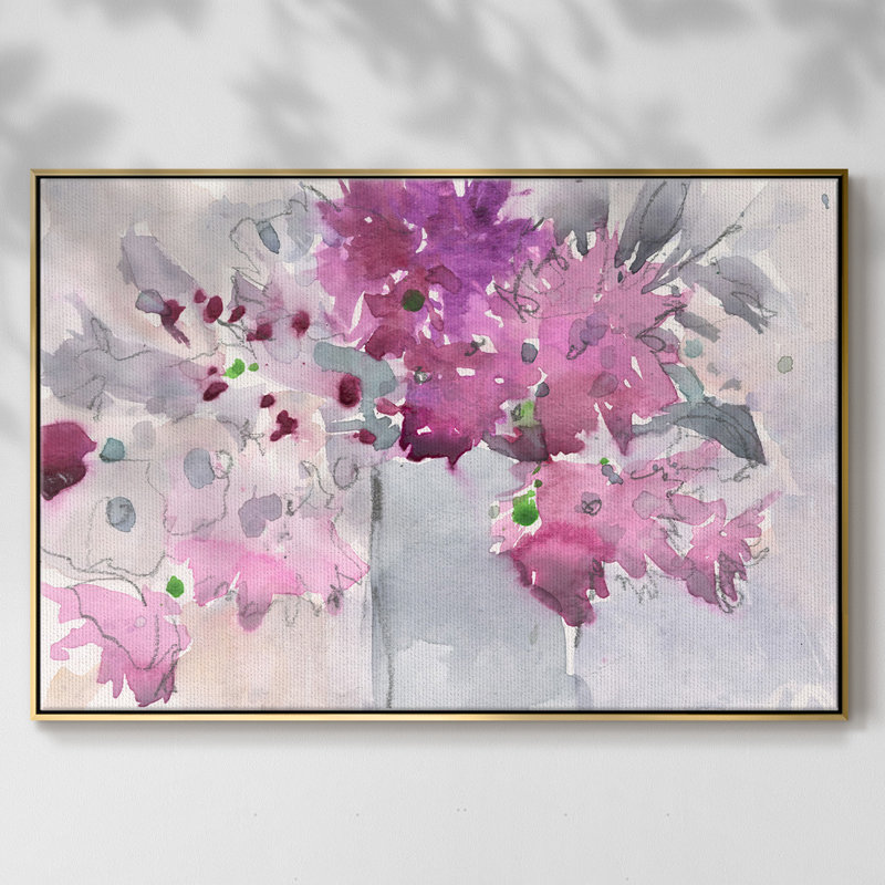 Cadre floral I, toile encadrée de qualité supérieure - prête à être accrochée, H 17 po x l 25 po x P 2 po