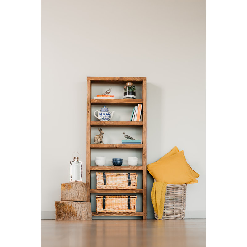 Blackhorse Solid Wood Shelving Unit, Jacobean, 164 H x 99 W x 19.5 D cm