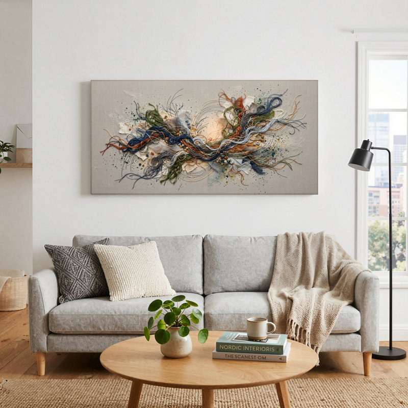 Ensemble de 1 tableau abstrait sur toile, L 46 po x H 24 po, Wrapped Canvas