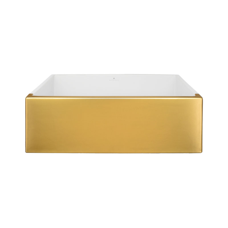 Dreamer 30" L X 17.75" W Farmhouse/Apron Kitchen Sink, Matte Gold