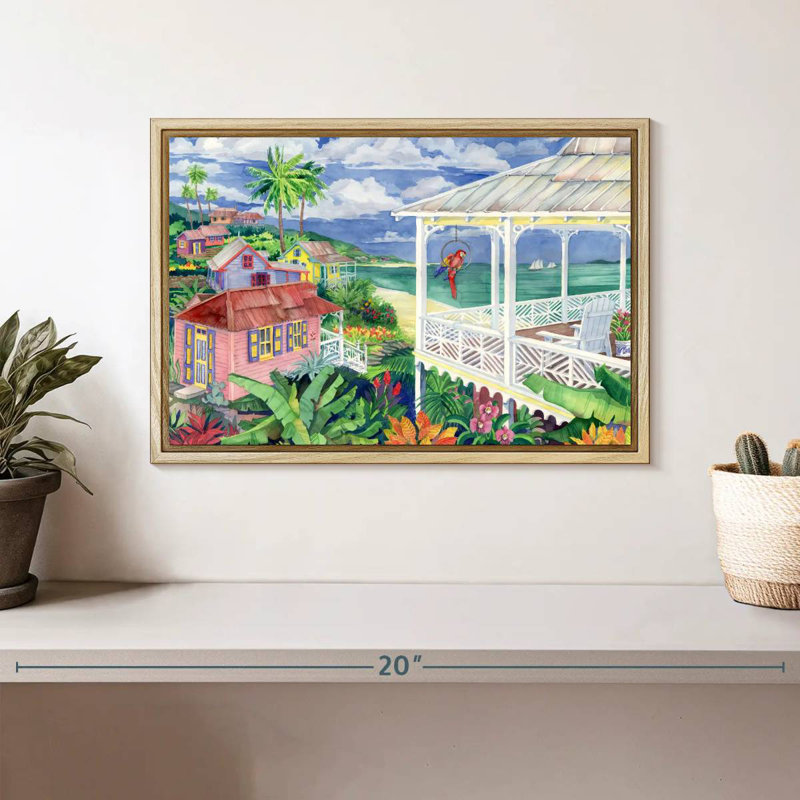 Baie Caribe, Cadre flottant en bois naturel, 13 po x 9 po