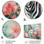 Rose et vert floral zèbre III - art mural animal zèbre en métal-313103270