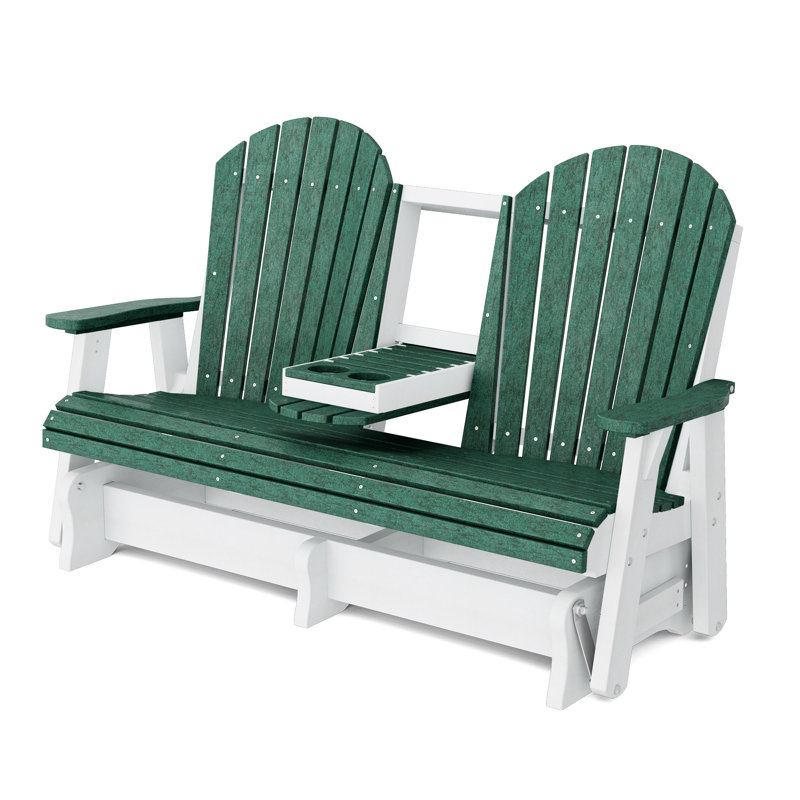 Fauteuil oscillant 5 pi avec console Heritage, Gazon vert / blanc