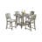 Dining Table 4X High Chairs 5Pcs Counter Height Dining Set Plush Upholstered Fabric Seat Contemporary Style