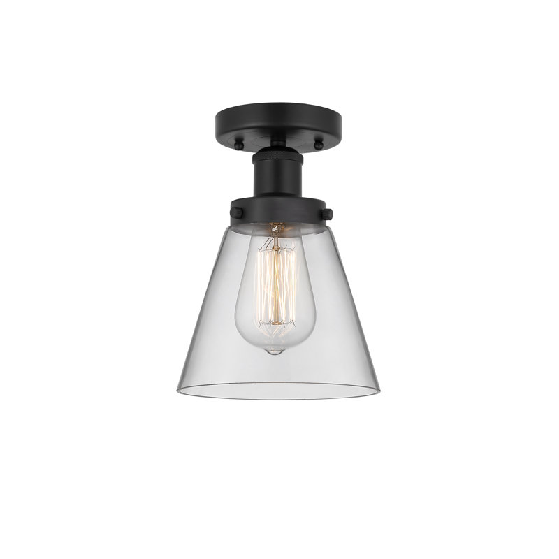 Plafonnier semi-encastré en verre Coplay, Noir mat, Transparent