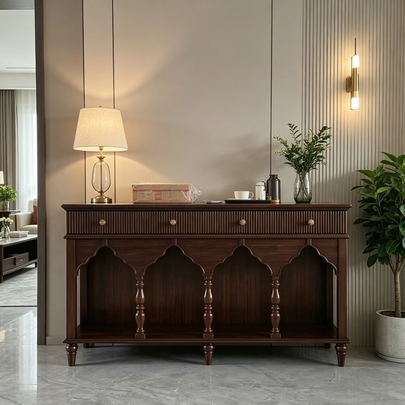 Armoire console Mid-Century, 33.5" H x 50" W x 15.7" D