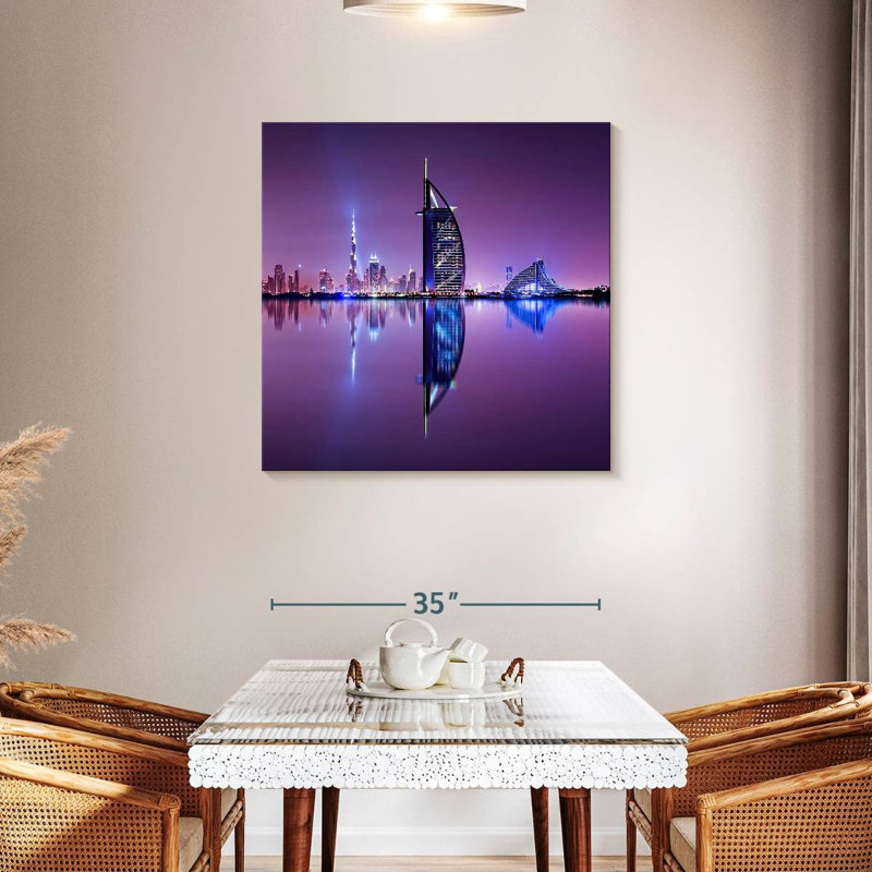 Nicci Dubai Skyscrapers Reflection, 36" H x 36" W