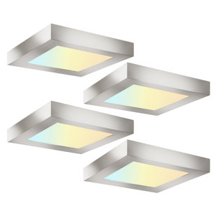 5.5 in. Square Color Selectable Integrated LED Flush Mount Downlight (Set of 4)