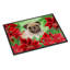 Tapis de porte pour l’extérieur antidérapant fauve carlin poinsettas-1087478097