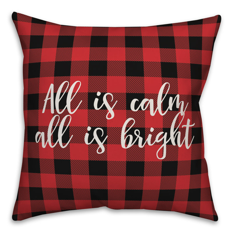  «All is Calm, All is Bright» à carreaux Buffalo, Housse de coussin