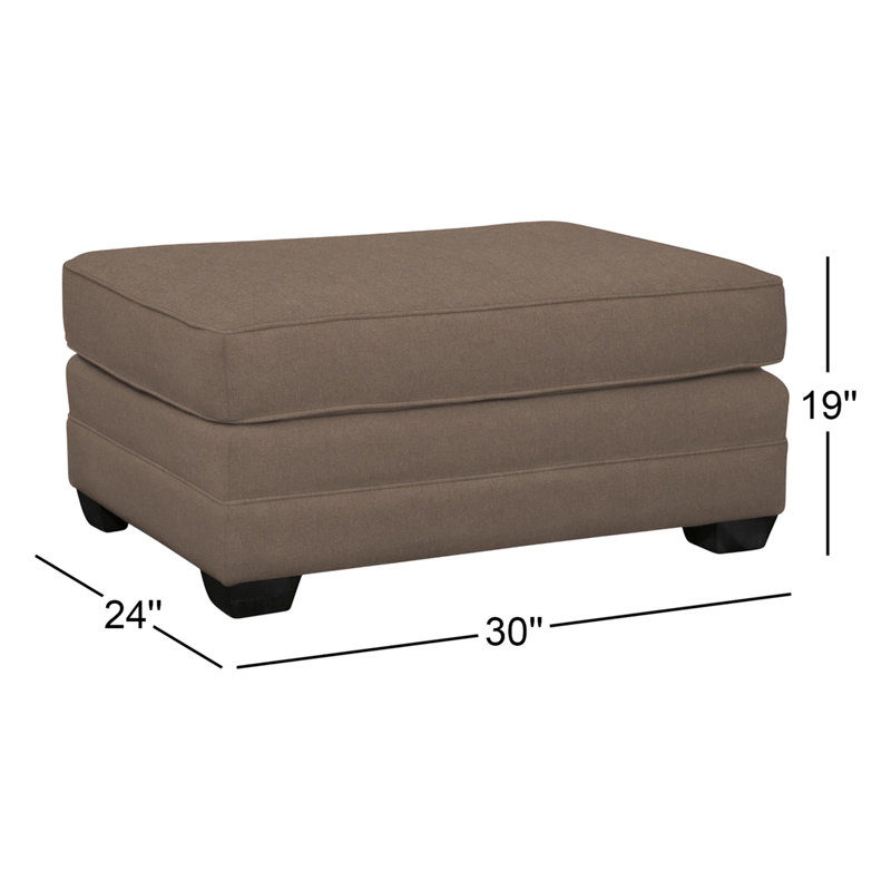 Bedford Upholstered Ottoman, Black , Elite Ash; 0321-83
