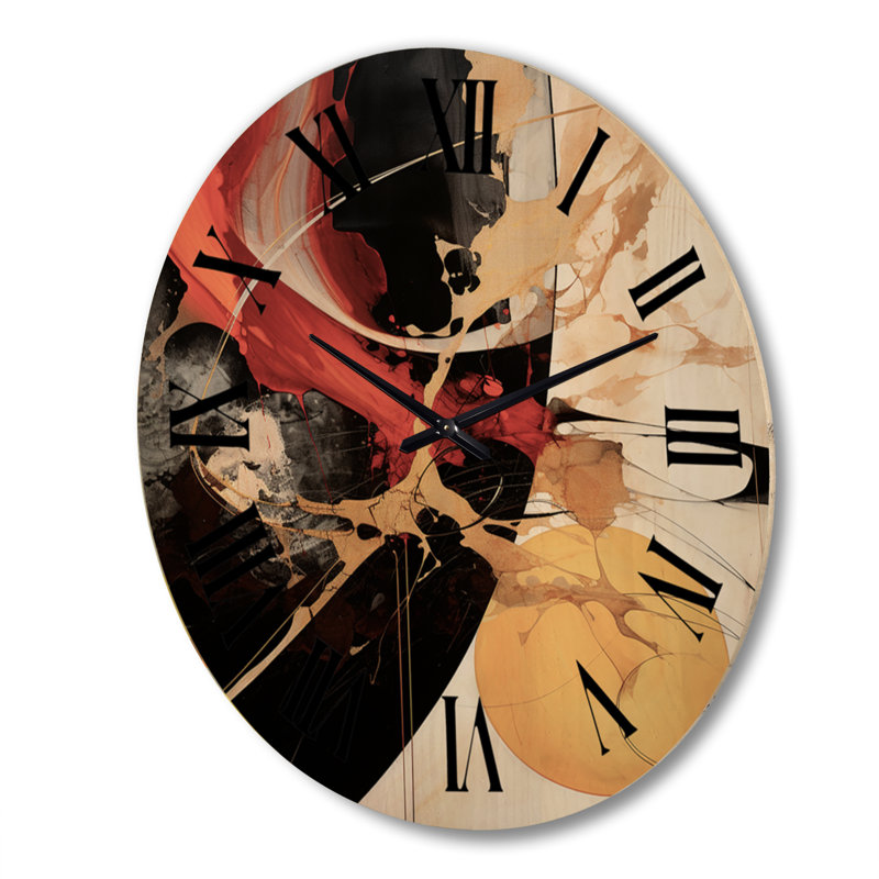Horloge murale en bois massif Spacek, Très grand