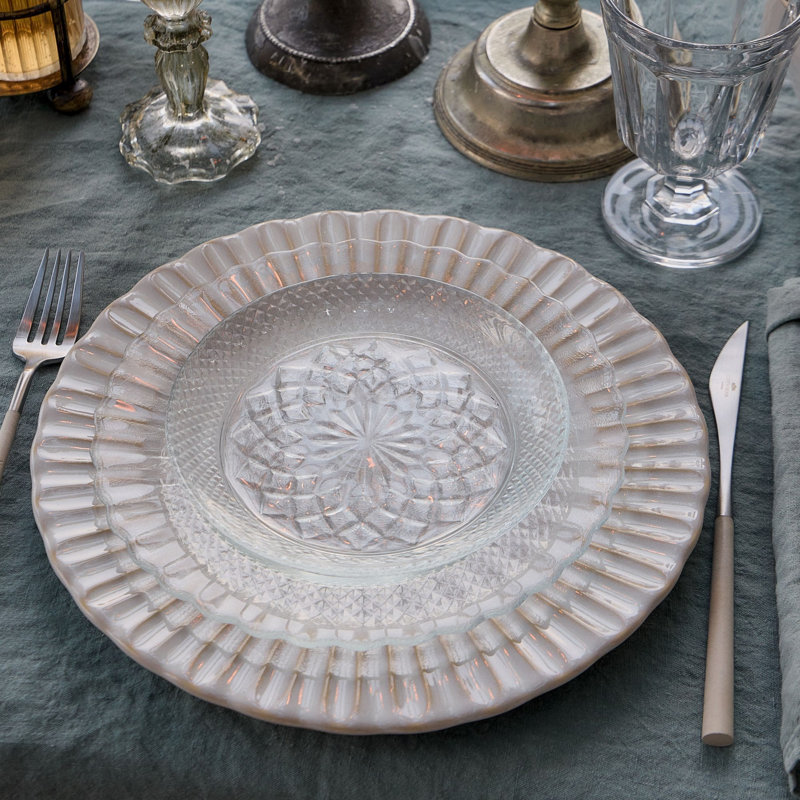Assiettes à salade en cristal, transparent