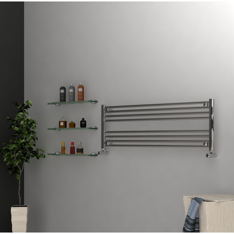 Shaunta Straight Towel Rail Heated Towel Rails, Chrome, 40cm H x 120cm W x 3cm D